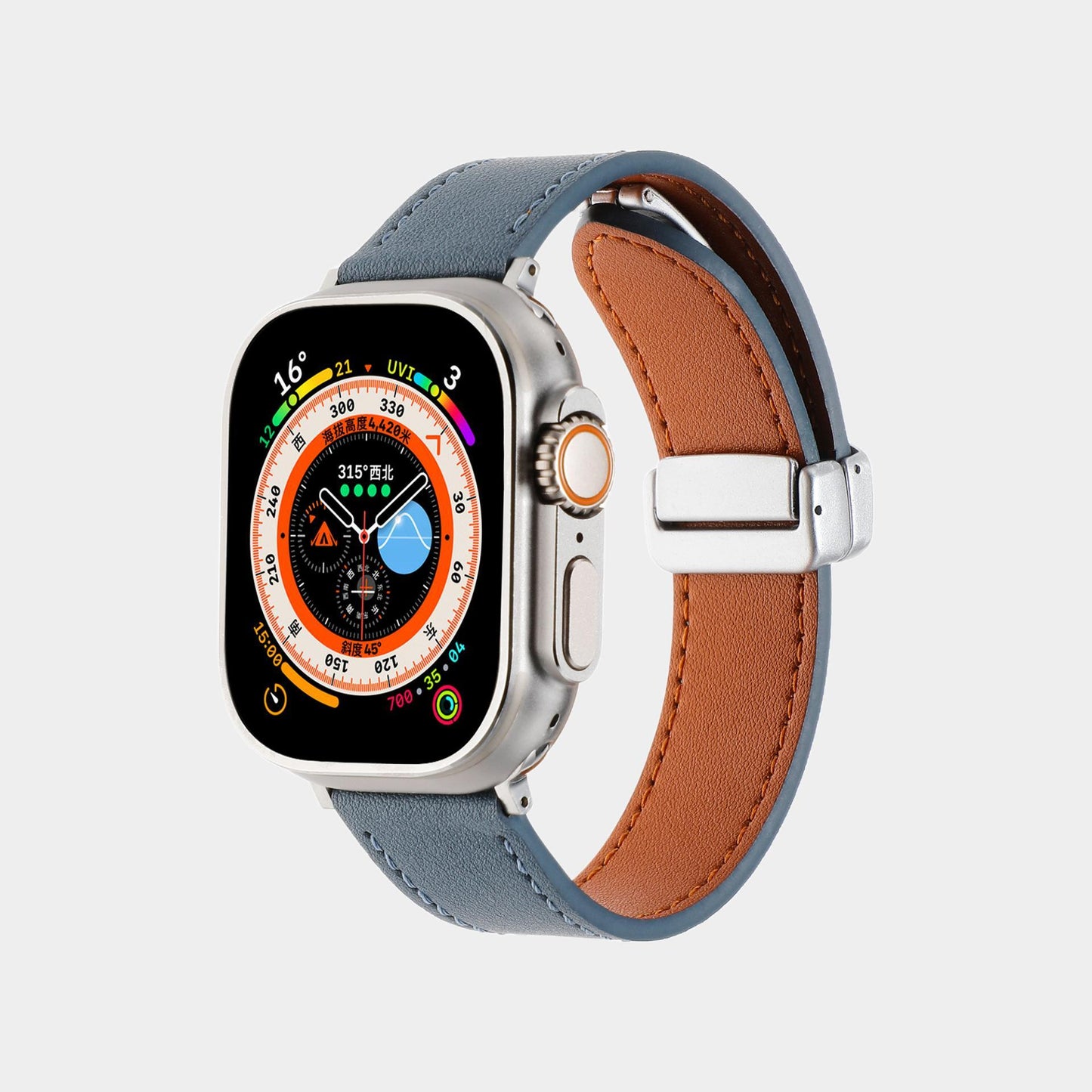 New Magnetic Buckle Leather Band For Apple Watch