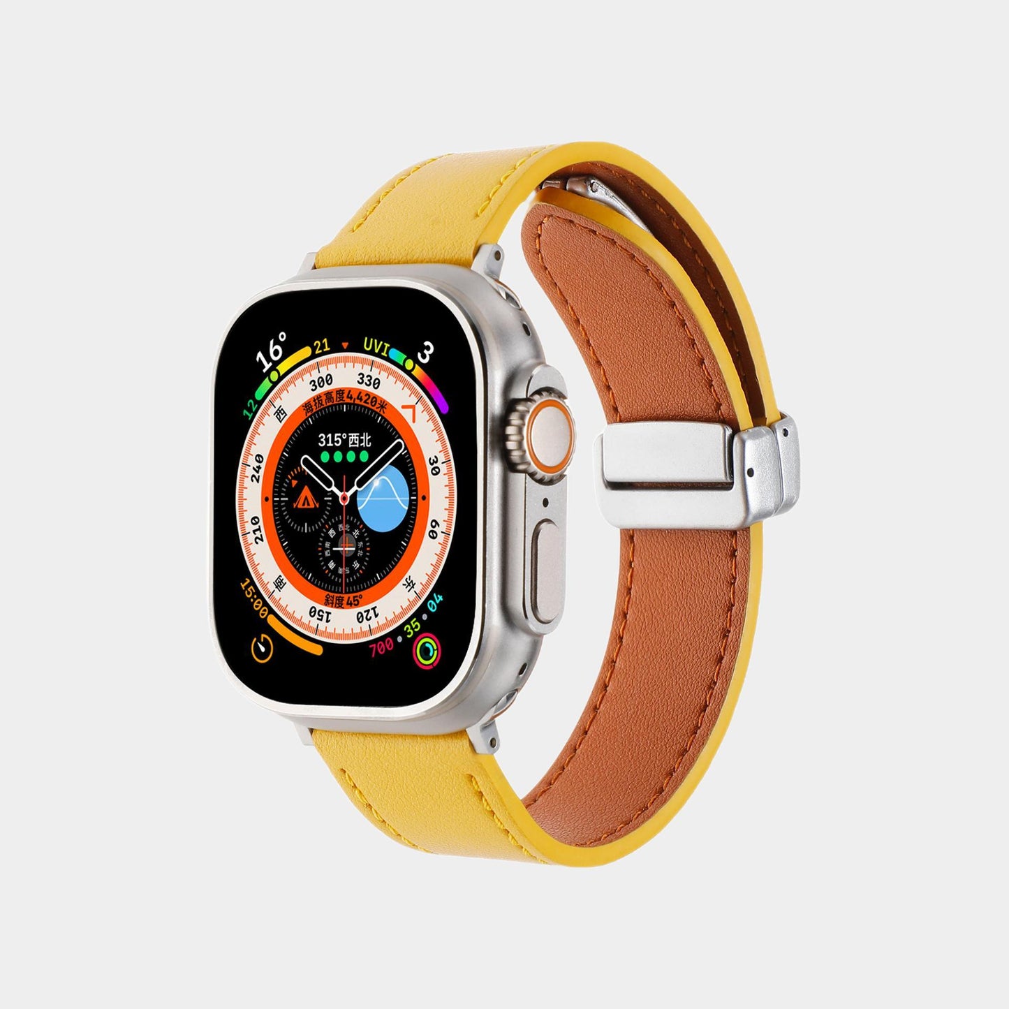 New Magnetic Buckle Leather Band For Apple Watch