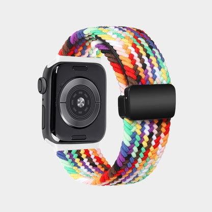 Magnetic Foldover Buckle Nylon Braid Band For Apple Watch