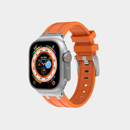 New AP Metal Head Silicone Band For Apple Watch