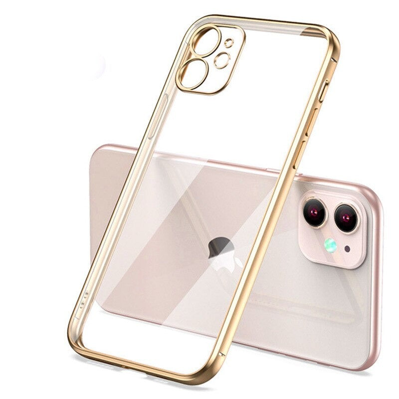 Luxury Plating Transparent Case For iPhone 14