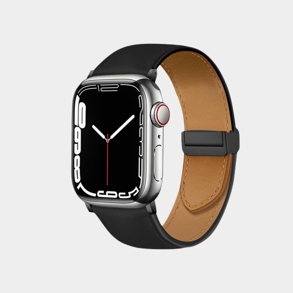 Fashion Magnetic Folding Buckle Leather Band  For Apple Watch