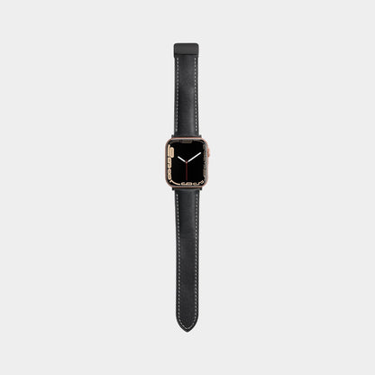 Magnetic Folding Buckle Plain Weave Leather Band  For Apple Watch