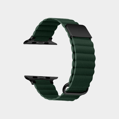 Magnetic Looping Solid Color Leather Band For Apple Watch