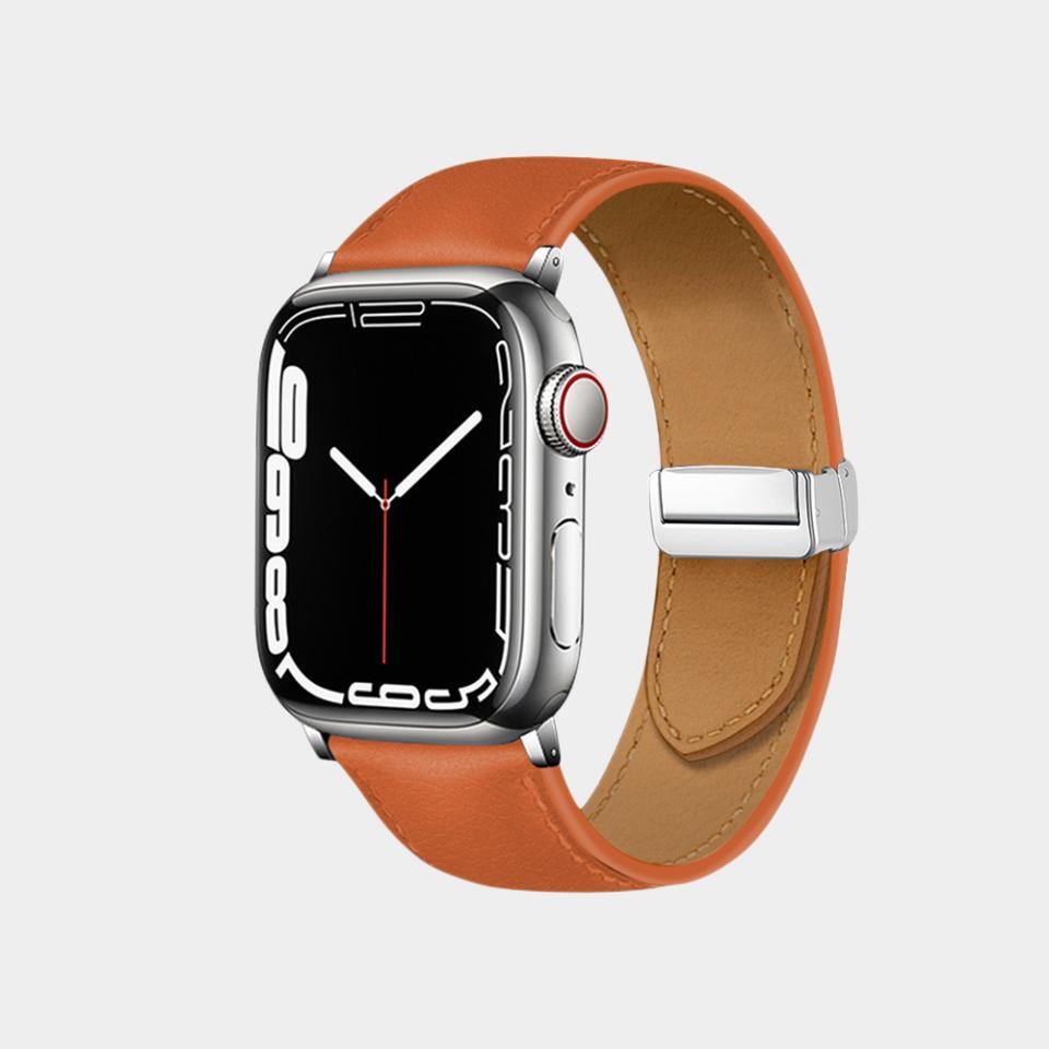 Fashion Magnetic Folding Buckle Leather Band  For Apple Watch