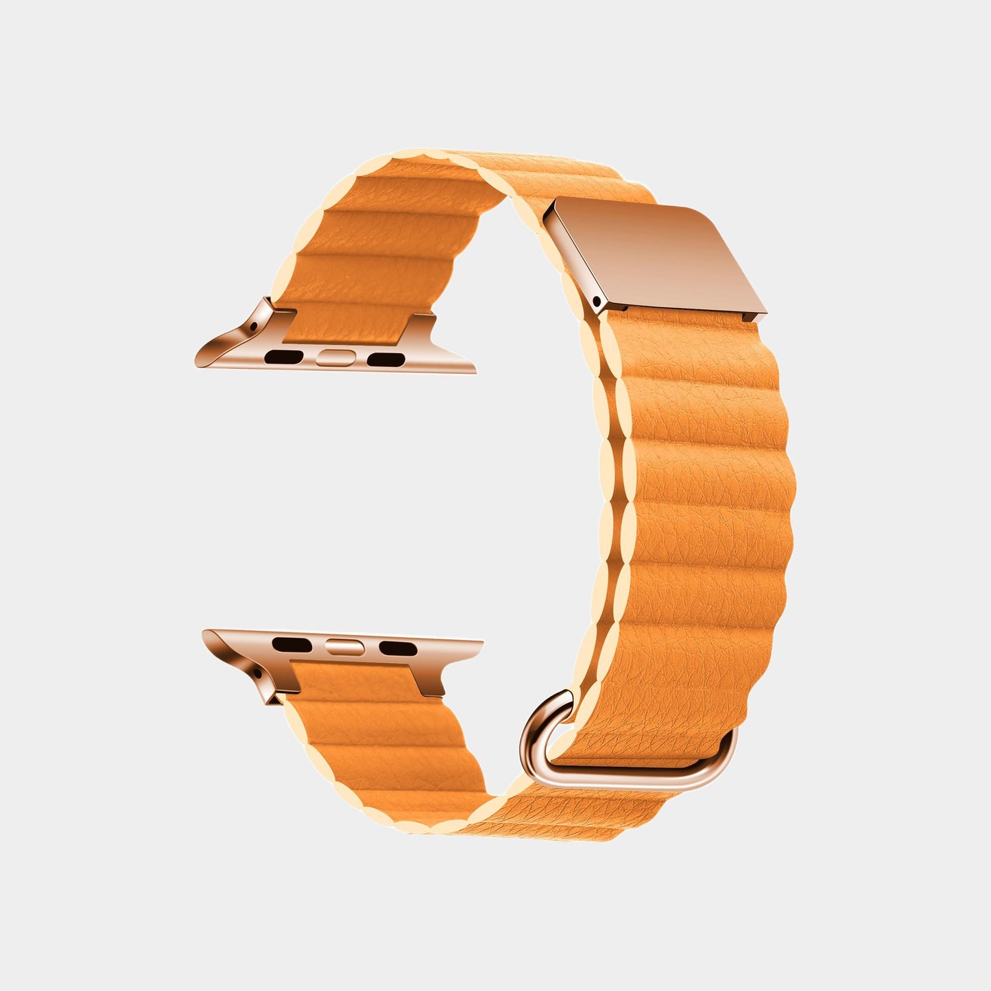 Magnetic Looping Solid Color Leather Band For Apple Watch