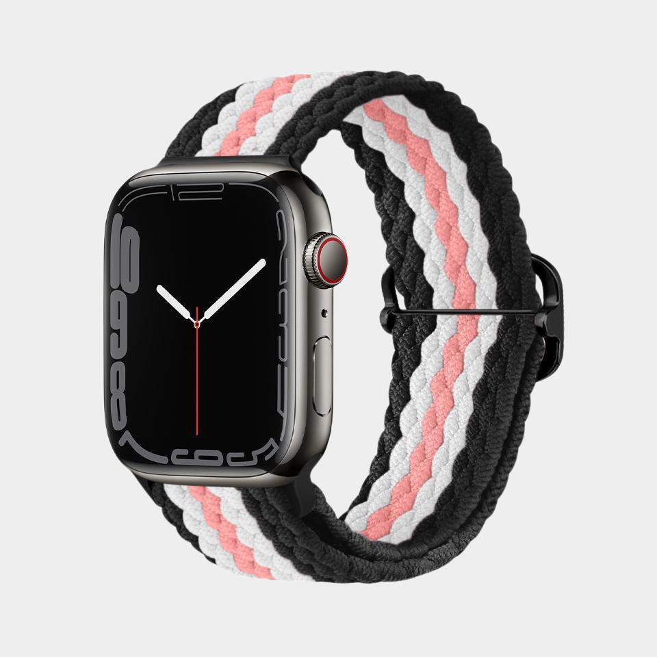 Multicolor Nylon Braided Buckle Band For Apple Watch