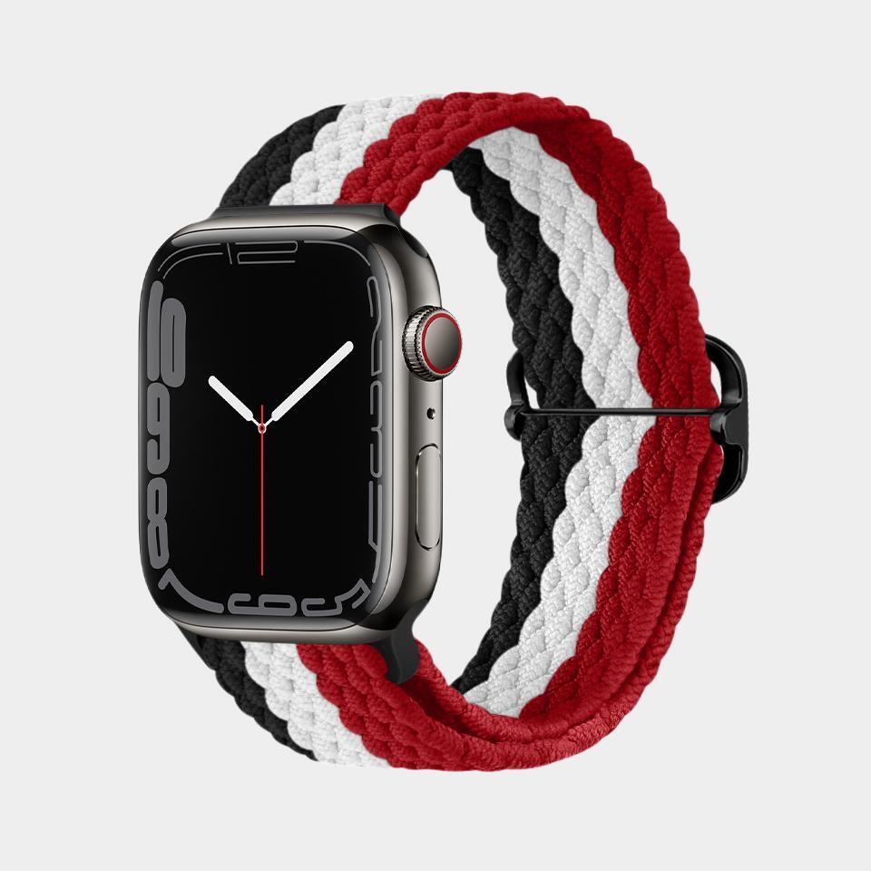 Multicolor Nylon Braided Buckle Band For Apple Watch