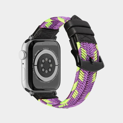 Leather Nylon Stitching Band For Apple Watch