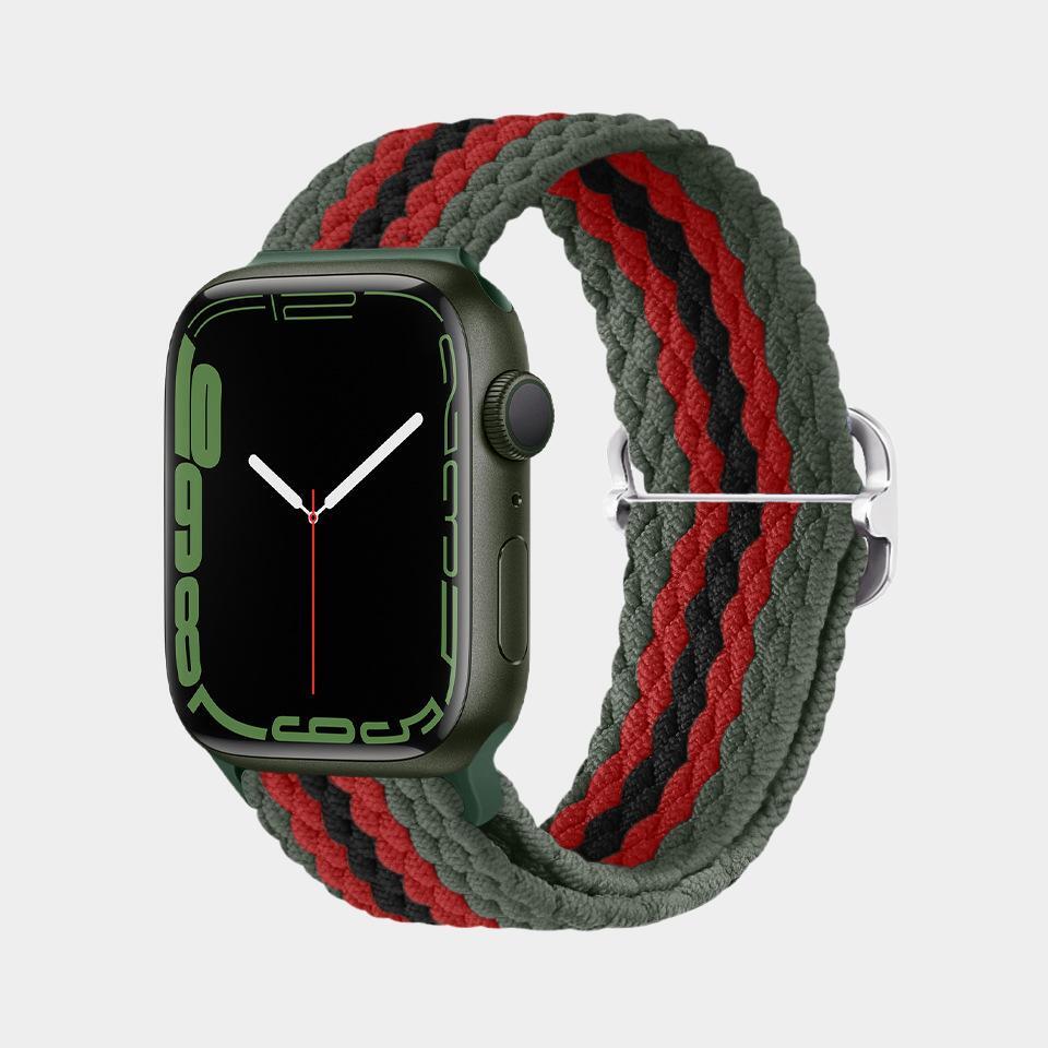 Multicolor Nylon Braided Buckle Band For Apple Watch