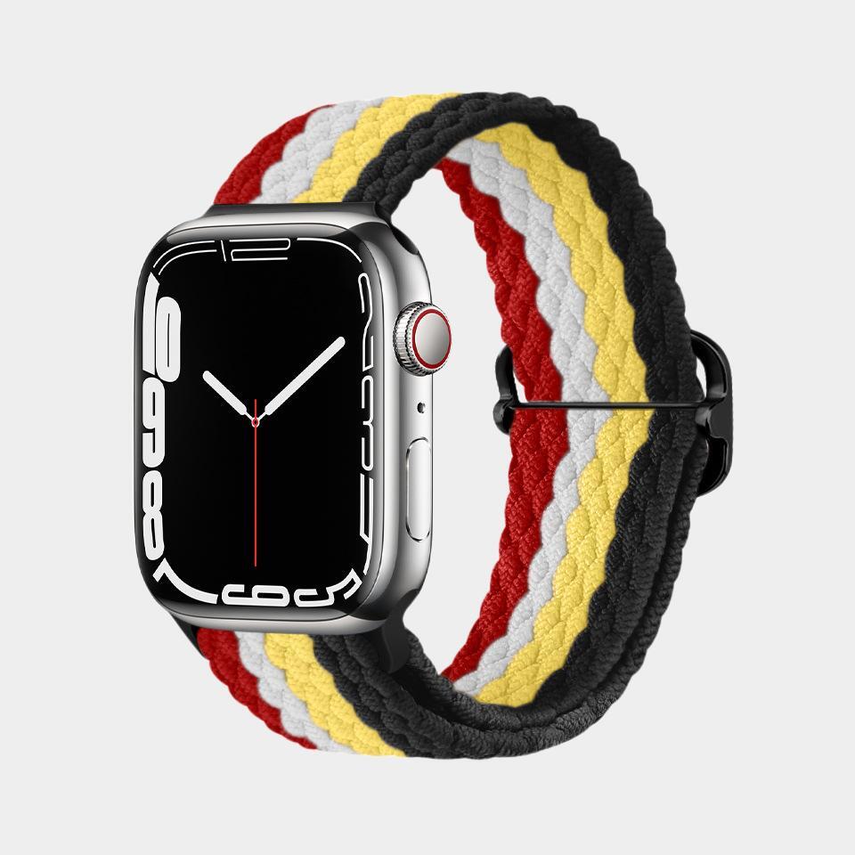 Multicolor Nylon Braided Buckle Band For Apple Watch