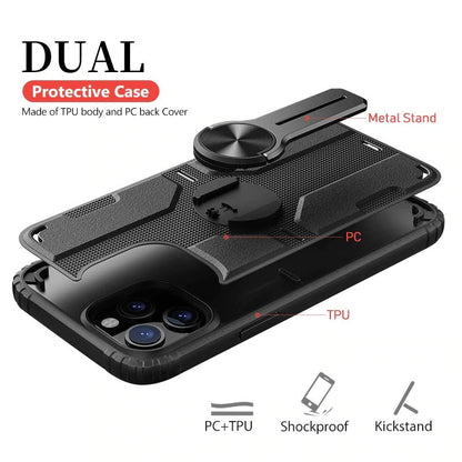 Military shockproof case stand holder stable Back Cover