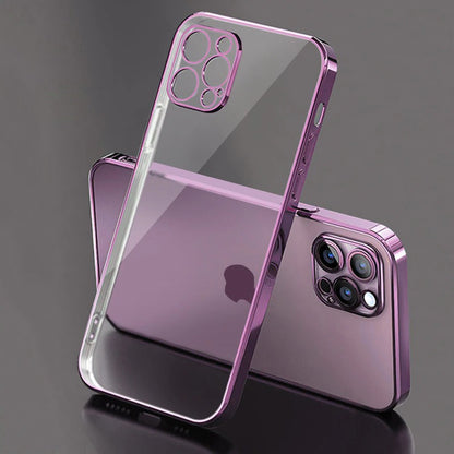 Luxury Plating Transparent Case For iPhone 14