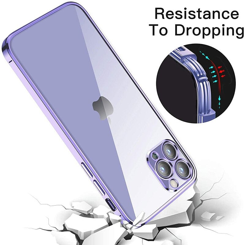 Luxury Plating Transparent Case For iPhone 14